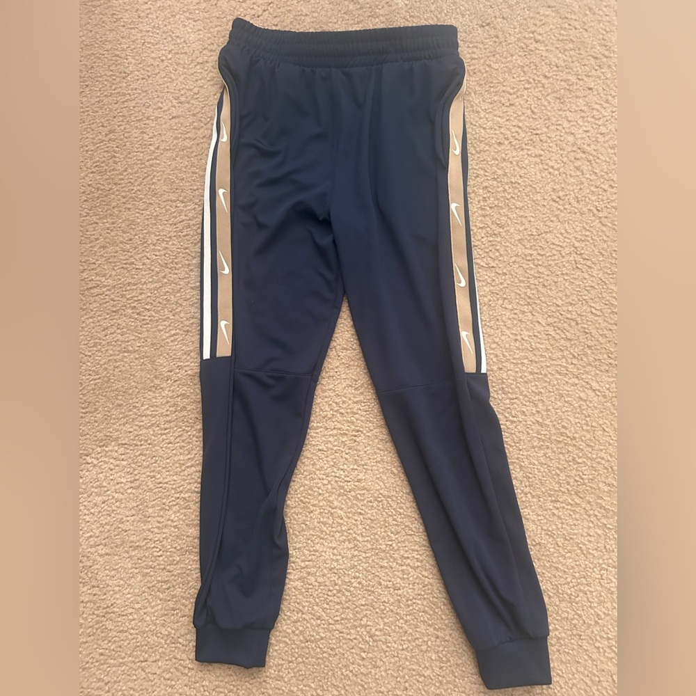 Nike Kids Navy Joggers with Tan Accents